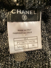 Load image into Gallery viewer, Chanel 05A 2005 Fall Gray Metallic Knit Sleeveless Turtleneck Sweater Top FR 38