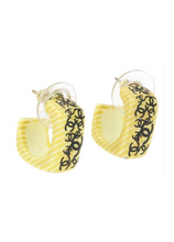 Load image into Gallery viewer, Chanel 02P, 2002 Spring Vintage Pierced Wooden CC Collage Earrings