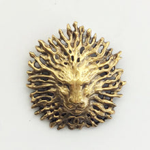 Load image into Gallery viewer, Limited Edition Chanel 19K 2019 Large Lion Head Gold Tone Brooch Pin