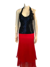 Load image into Gallery viewer, Chanel 08C 2008 Cruise Camellia black sequin top halter blouse FR 36