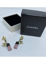 Load image into Gallery viewer, Chanel 08A 2008 Fall Pink Gold Miniature Nail Polish Dangle Pierced Earrings