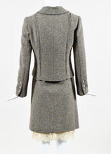 Load image into Gallery viewer, Chanel Vintage 03A, 2003 Fall Autumn Brown Tweed Lace Jacket Blazer Skirt Suit Set FR 48 US 14/16