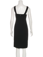 Load image into Gallery viewer, 96P, 1996 Spring Vintage Chanel Black wool cocktail Dress FR 44