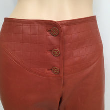 Load image into Gallery viewer, NWT New with Tags Chanel 01A, 2001 Fall Autumn Vintage Leather Pants Leggings Rust Color FR 40 US 2/4/6