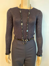 Load image into Gallery viewer, Vintage Chanel Black Sweater Patent Belt at Waist and Wrists FR 34/36 US 4