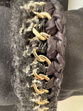 Load image into Gallery viewer, Chanel 11A, 2011 Fall black Blouse top w chain tweed trim FR 42 US 8