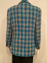 Load image into Gallery viewer, 93P, 1993 Spring Rare Chanel Vintage Turquoise Pink Tweed Jacket FR 40 US 4/6