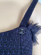 Load image into Gallery viewer, Vintage Chanel 02C 2002 Cruise Resort Navy Blue Wool Dress FR 38 US 4/6