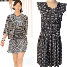 Load image into Gallery viewer, Chanel 07P, 2007 Spring Black Floral Silk Dress FR 38 US 4/6