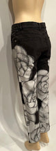 Load image into Gallery viewer, NWT Chanel 2016 Fall Ready to Wear Runway Black White Camellia Painted Jeans FR 38 US 4