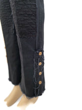 Load image into Gallery viewer, Chanel Runway 12P, 2012 Spring black with leather patchwork Denim Jeans Pants FR 38 US 4