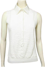 Load image into Gallery viewer, Chanel 05P, 2005 Spring White Cotton Top Blouse Pleated Front FR 42