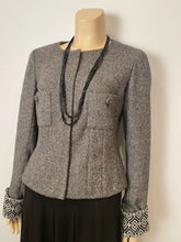 Load image into Gallery viewer, Chanel 08A 2008 Fall Collarless Herringbone Jacket with removable Cuffs FR 40 US 4