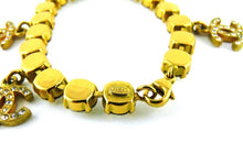 Load image into Gallery viewer, 96P, 1996 Spring RARE Chanel Vintage Gold Metal Crystals CC Bracelet Necklace Set