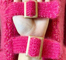 Load image into Gallery viewer, Chanel 2009 Pink Wool Mohair Buckle Sweater Cardigan FR 36 US 4/6/8