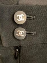 Load image into Gallery viewer, 96P, 1996 Spring Vintage Chanel Black wool cocktail Dress FR 44