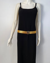 Load image into Gallery viewer, 96A 1996 Fall Vintage CHANEL Gold Gripoix Rhinestone Byzantine Flower Metal Belt size Medium