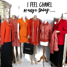 Load image into Gallery viewer, 1990’s Chanel Boutique Vintage Orange Mini Skirt Suit Set US 2/4