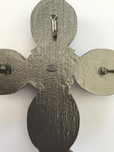 Load image into Gallery viewer, Chanel vintage 03A 2003 Fall Gripoix multicolor Glass Stone Oversized Cross Brooch Pin