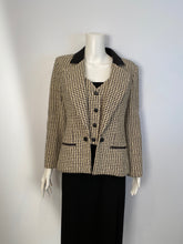 Load image into Gallery viewer, Chanel 02P, 2002 Spring pastel olive green Black Beige Tweed Vest attached jacket Blazer FR 36