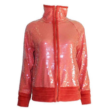 Load image into Gallery viewer, Chanel 2008 Cruise 08C Salmon Coral Orange Sequin Terry Cloth Bomber Jacket FR 40