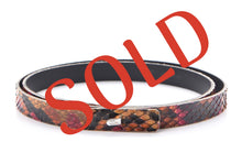 Load image into Gallery viewer, Vintage Chanel 00T 2000 Multicolor Skinny Python Snakeskin Belt Sz 80/32