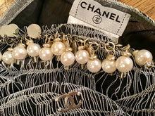 Load image into Gallery viewer, Chanel 05A 2005 Fall pearl trim Lace overlay Black Tank Top Camisole Blouse FR 40 US 6