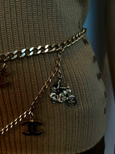Load image into Gallery viewer, Chanel 10P 2010 Spring Coco Motorcycle Hearts Gold Chain Link Layered Belt/Necklace