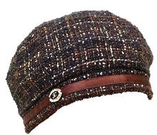 Load image into Gallery viewer, Chanel Fantasy Tweed Brown Multicolor Beret Hat Sz 57