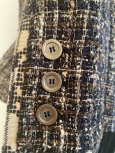 Load image into Gallery viewer, Chanel 2006 Spring, 06P Cotton tweed brown black white Blazer camellia jacket US 10/12