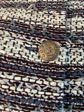 Load image into Gallery viewer, Chanel 2013 Blue White Striped Tweed Jacket US 10/12