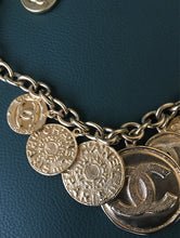 Load image into Gallery viewer, Rare Chanel 09A 2009 Fall 13 CC Logos Gold Coin Discs Medallion Chain Necklace