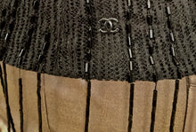 Load image into Gallery viewer, Vintage Chanel 00A, 2000 Fall Autumn Black Tassel Beaded Tube Camisole Top Blouse FR 40 US 4