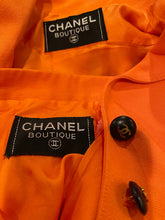 Load image into Gallery viewer, 1990’s Chanel Boutique Vintage Orange Mini Skirt Suit Set US 2/4
