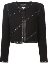 Load image into Gallery viewer, Chanel 2003 Fall 03A Snap Collection black Cropped Boucle Tweed Jacket FR 42 US 4/6/8