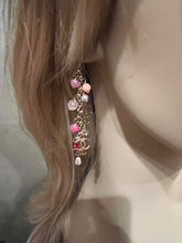 Load image into Gallery viewer, Chanel 19S 2019 long pierced CC pink bead Pearl dangle earrings
