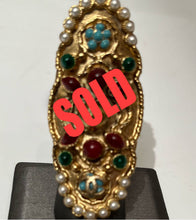 Load image into Gallery viewer, Rare Chanel 11C 2011 Cruise Resort Poured Glass Cocktail Ring Sz 6