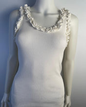 Load image into Gallery viewer, Chanel 05C 2005 Cruise Ivory White Cotton Ribbed Camisole Blouse Top FR 40 US 4/6