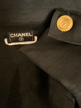 Load image into Gallery viewer, Chanel vintage 80’s/90’s black linen jacket US 4/6/8/10