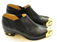 Load image into Gallery viewer, Chanel Paris Dallas 2014 black leather pull on star Ankle boots booties EU 39.5 US 8.5/9