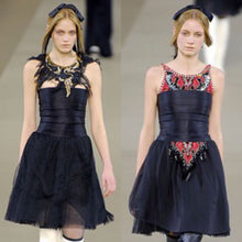 Load image into Gallery viewer, Chanel 06A, 2006 Fall Black Layer Lace Mini Tube Dress FR 38 US 4