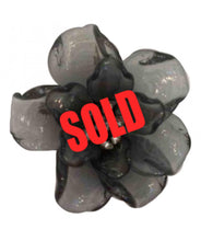 Load image into Gallery viewer, Chanel 98A Vintage Opaque gray blue crystal Camellia Glass Brooch Pin Necklace Pendent