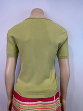 Load image into Gallery viewer, Vintage Chanel 98P, 1998 Spring Vintage Green Short Sleeve CC Logo Blouse Top FR 38 US 4/6