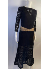 Load image into Gallery viewer, NWT Chanel 14P 2014 Spring Black Maxi Crochet Dress FR 38