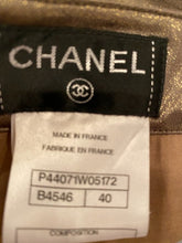 Load image into Gallery viewer, Chanel 12A, 2012 Fall Paris Bombay Stretchy Gold Metallic Pants Leggings FR 40 US 4/6