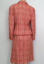 Load image into Gallery viewer, 97P, 1997 Spring Vintage Chanel Boutique Orange Plaid Wool Tweed Jacket Blazer Skirt Suit Set US 8/10