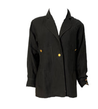 Load image into Gallery viewer, Chanel vintage 80’s/90’s black linen jacket US 4/6/8/10