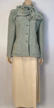 Load image into Gallery viewer, Chanel Pastel Green Wool Tweed Jacket with removable Scarf US 4/6/8