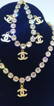 Load image into Gallery viewer, 96P, 1996 Spring RARE Chanel Vintage Gold Metal Crystals CC Bracelet Necklace Set