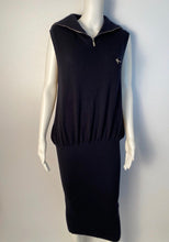 Load image into Gallery viewer, Chanel 08C 2008 Cruise Coco Line Black Sleeveless Ribbed Blouson Dress FR 38 US 6